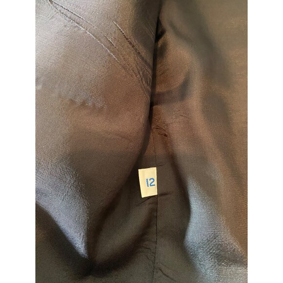 Mark Shale Skirt Suit Navy Plaid Single-Button Blazer Size 14 - Picture 11 of 16